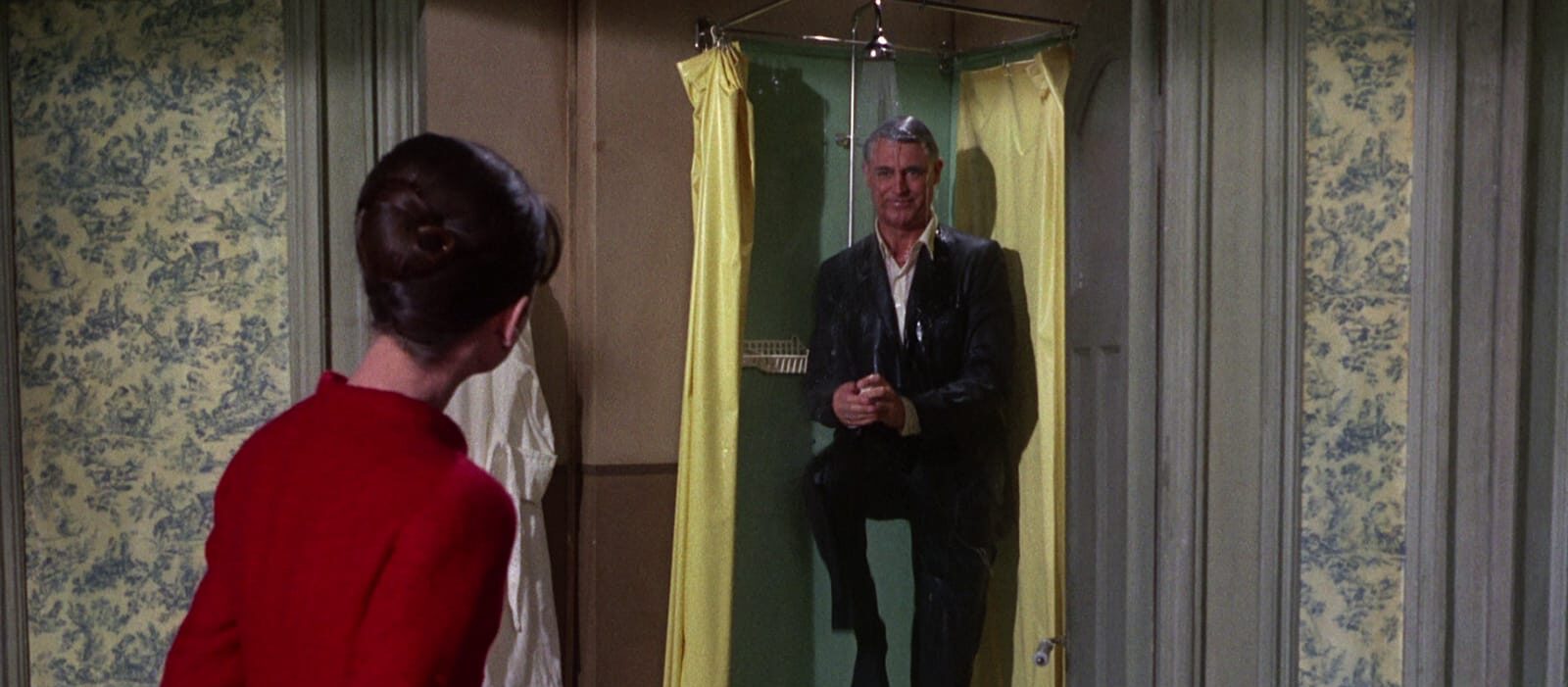 Cary Grant Showers in His Suit