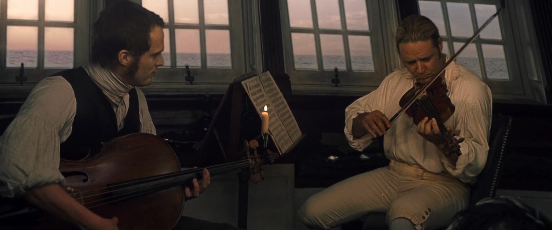 Aubrey and Maturin Play Music Together