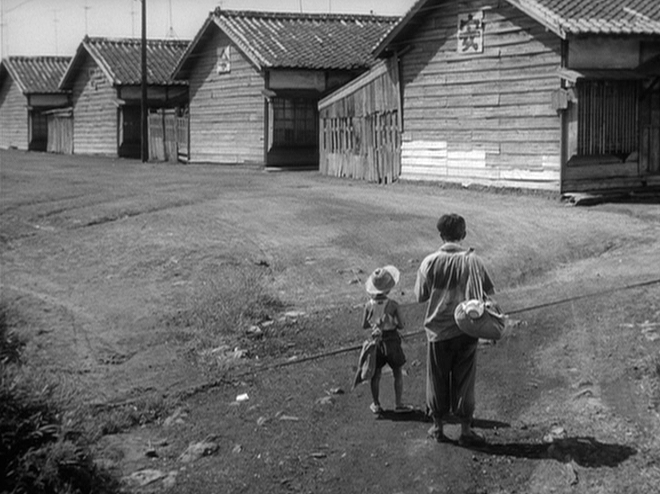 Father and Son Arrive in a New Town