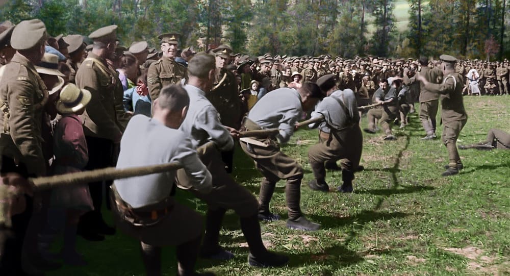 Soldiers Play Tug of War